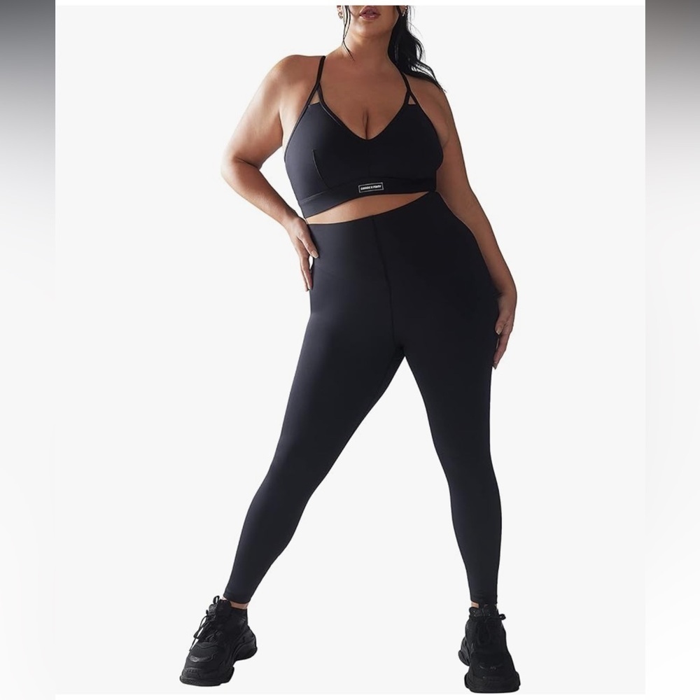 Savage X Fenty Hotline High Waisted Active Yoga Workout Black Legging Size 3X